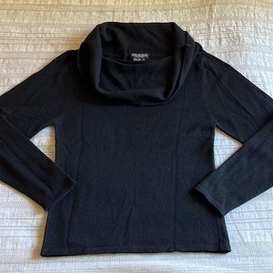 Women’s Black J.Peterman Cowl-neck Cashmere Sweater, size small